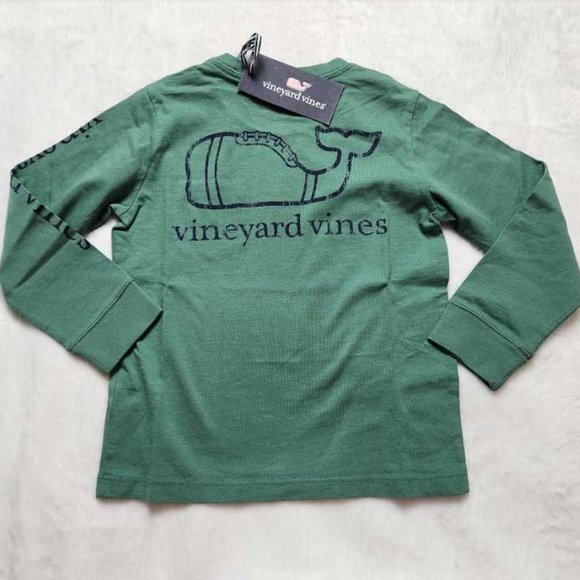 Vineyard Vines Other - New boys 4T Vineyard Vines vintage football whale long sleeve pocket tee